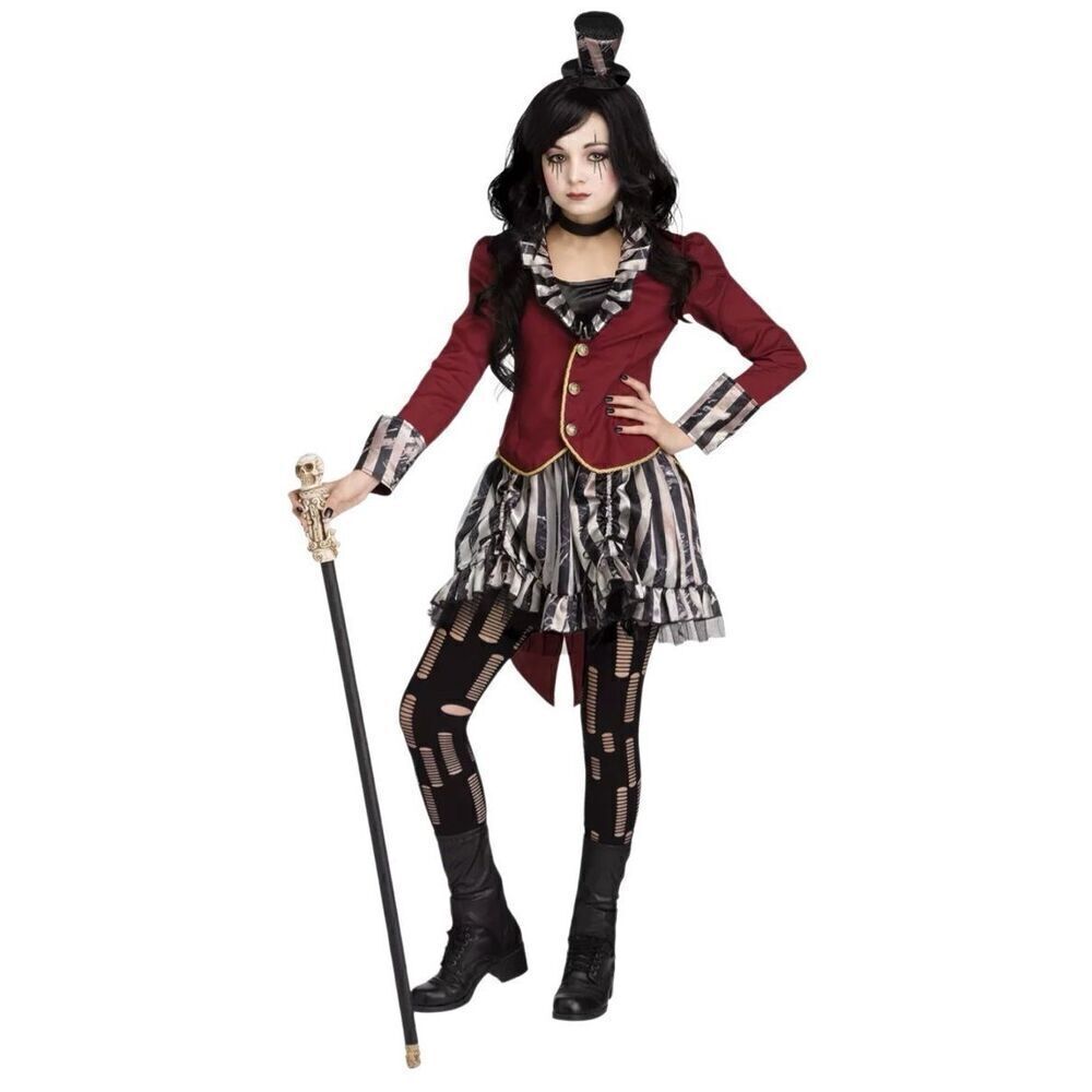 Fun World Freak Show Ring Mistress Circus Halloween Pretend Cosplay 12/14 Kids‎
